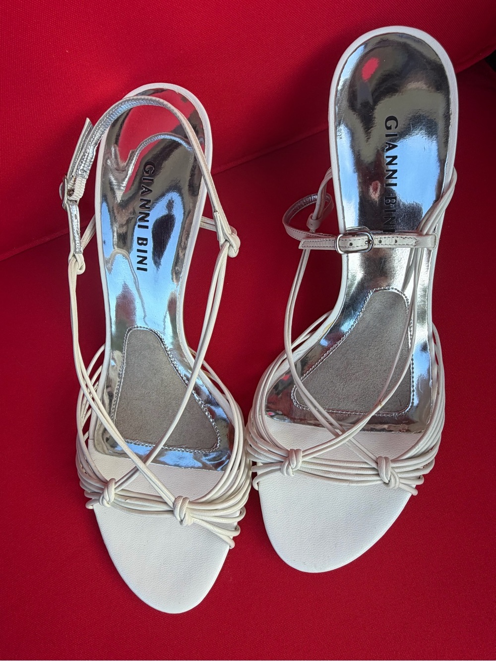 Gianni Bini Margo white strappy high-heel sandals Size 8.5
